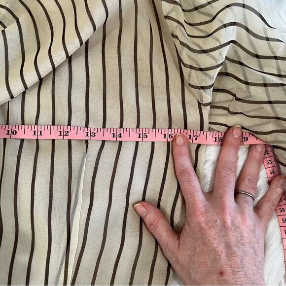 NEW R Malcolm Nordstrom Silk Belted Wrap Statement Sleeve Semi Sheer Top
M NWOT - Picture 16 of 16